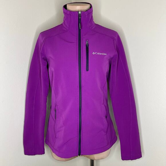 Columbia Jacket Small Womens Purple Wind & Water Resistant Fleece Lined Full Zip - Picture 1 of 9